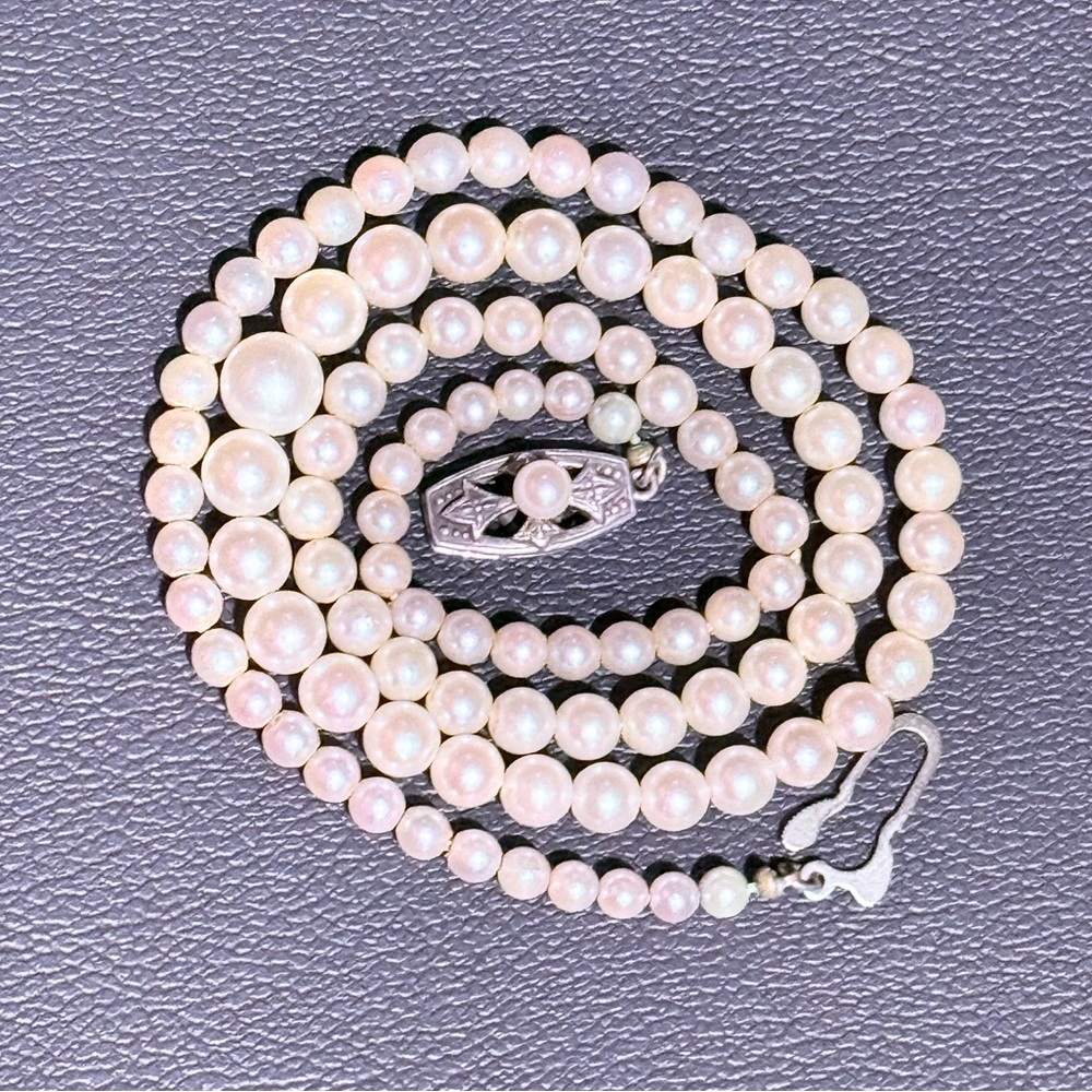 Mikimoto Pearl Necklace 18” WOW